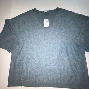 J. Jill Women's V-Neck Dolman Sleeve Sweater in Sage Gray